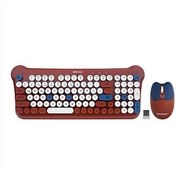 Resim Everest KM-6244 BUNNY Renkli Tuşlu Kahverengi Kablosuz Q Klavye Mouse Set 