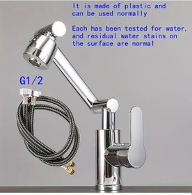 Resim Chuangyinshop Adjustable Robot Arm Bataryası 23 62 İnç Borulu 201 Paslanmaz Çelik Sıcak Soğuk Su Ev Ticari Mutfak Banyo 