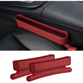 Resim Drive Parts 2 Adet Abs Araba Koltuğu Boşluk Doldurma Saklama Kutusu Çok Işlevli Telefon Cüzdanı Madeni Para Tutucu Düzenleyici-Kırmızı (Yurt Dışından) 
