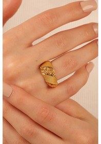 Resim Çgk Çiğdem Gürel Kuyumculuk Dorikalı Yaldızlı Altın Yüzük Yaldız 