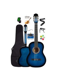Resim Campbell Ce-55bl Klasik Gitar Full Set Sap Ayarlı 4/4 Yetişkin Boy Üst Kalite Gitar - 86972046402 Mavi 