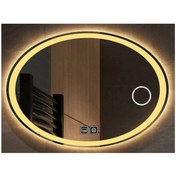 Resim GLOBAL LED MIRROR 73x93 Cm Makyaj Aynalı Dokunmatik Tuşlu Buğu Yapmayan Ledli Elips Banyo Aynası 