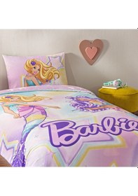 Resim Taç Lisanslı Barbie Mermaid Tek Kişilik Pamuk Nevresim Takımı 000000001000050294 Çok Renkli 