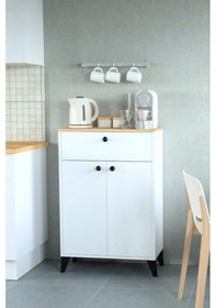 Resim Menderes 1 Çekmeceli Desenli Dolap Beyaz - Meşe 