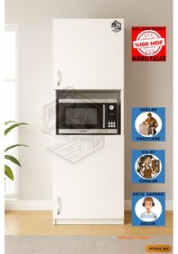 Resim Tamamı Mdf Jumbo Ekstra Derinlikli 2 Kapaklı 4 Raflı Fırın Dolabı 