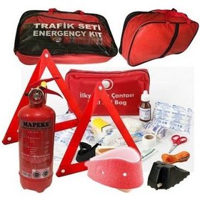 Resim Trafik Seti 4 Yıl Tüvtürk Muayene Uyumlu İlkyardım Çantalı 1 Kg 