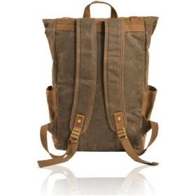 Resim Muchuan 9120 Kanvas Deri Retro Sırt Çantası Kahverengi 