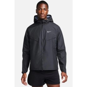 Resim Nike Running Storm Fit Windrunner Hoodie Jacket Erkek Su Itici Kapüşonlu Reflektörlü Yürüyüş Koşu Ceketi Siyah 