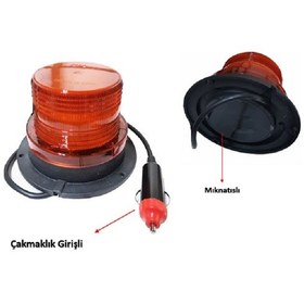 Resim Tepe Lambası Flaş Etkili Çakmaklık Girişli Mıknatıslı 12-24v. 