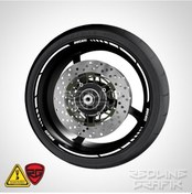 Resim Ducati Yazılı Reflektif Gümüş Beyaz Jant Şeridi Redlinegrafik 