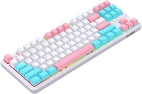 Resim Ajazz K870T Pro Kablosuz Hot Swap Mekanik Oyun Klavyesi-RGB - 10 Adet Switch, Tuş ve Switch Sökme Aparatı Hediyeli (K870T Pro Beyaz - Red Switch) 