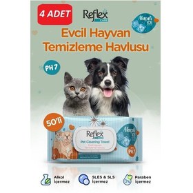 Resim Reflex Care Alaçatı Ice Kokulu Kedi Ve Köpekler İçin Çok Amaçlı Temizleme Mendili 4 Paket 