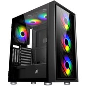 Resim 1st Player Ar7-G Siyah 750W 80+ Sılver Atx 3.1 Argb 4X12CM Fan Temperli Cam USB 3.0 Atx Kasa 