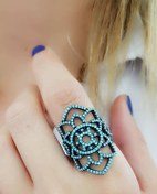 Resim OSESHOP Turkuaz Taşlı Trend Gümüş Yüzük 
