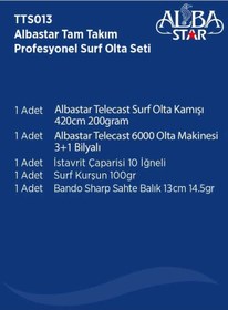 Resim Albastar Tam Takım Profesyonel Surf Olta Seti Tts013 420Cm-Standart 