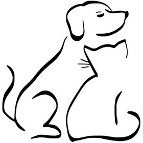 Resim Kedi Köpek Dostluğu Sticker Oto Motor Laptop Duvar Folyo Sticker 50 X 50 Cm 