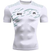 Resim Erkek Ufc Boks Tişörtü 2025 Yaz Moda Rahat Nefes Çabuk Kuruyan Kısa Kollualtın Altın 