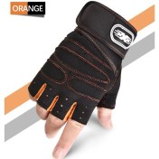 Resim Liangduo Shop Turuncu-Siyah Tarzı L Boyutu Spor Salonu Eldiveni Spor Ağırlık Kaldırma Eldiveni (Yurt Dışından) 