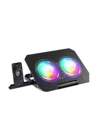 Resim Rgb Işıklı Laptop Soğutucu Stand Çift Fanlı Sessiz Nrzsnt - 22 Çalışan Ayarlanabilir 