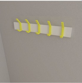 Resim Hepsi3boyutlu Modern Duvar Kapı Askılık - 5 Adet Sarı Askılık Sarı 