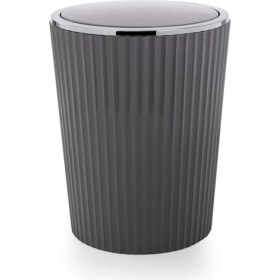 Resim Matmel Nely Krom Kaplama Banyo Çöp Kovası - Gri - 6 Lt 