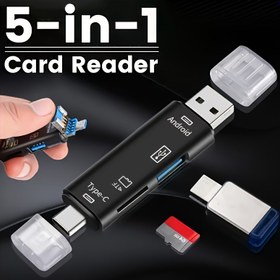 Resim Bu 5'li USB Tip C/USB/Mikro USB/TF/SD Kart Okuyucu OTG Adaptörü ile Telefonunuzun Performansını Artırın. 
