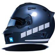 Resim Şerit Tasarımlı Taş Grisi Motosiklet Kask Sticker Çınar Extreme 