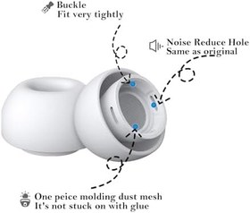 Resim Moloppo AirPods Pro ve AirPods Pro 2. Nesil için Gürültü Azaltma Delikli 3 Çift Yedek Kulak Uçları, Şarj Kutusuna Uygun, Kaymaz Yumuşak Kulak Uçları Airpods Pro/Pro 2 ile Uyumlu (3 Çift L) 