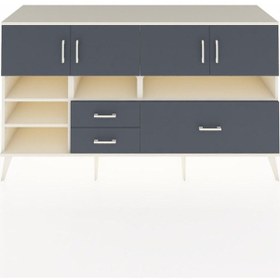 Resim Kronos Konsol 8 Raflı 3 Çekmeceli 4 Kapaklı 176x59x99 Aytaşı-antr Aytaşı-antrasit 