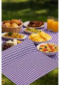 Resim Zefir Desen Sofra Bezi Masa Örtüsü 170 X 170 Cm Lila Çok Renkli 