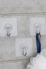 Resim TechnoStation 5 Adet Kendinden Yapışkanlı Şeffaf Askı Pratik Suya Dayanıklı Sağlam Banyo Askısı 