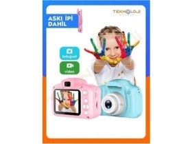 Resim Çocuk Kamerası Dijital Fotoğraf Makinesi Mini 1080P Hd Kamera Hafıza Kart Hediyeli 
