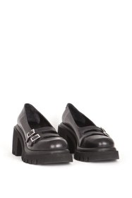 Resim Dericlub Kadın Platform Kalın Topuklu Ayakkabı Gerçek Deri Rc 27740 Siyah 