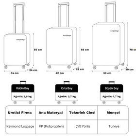 Resim Reymond Luggage Lucas Polipropilen Kırılmaz Valiz, Büyük Boy Mor 