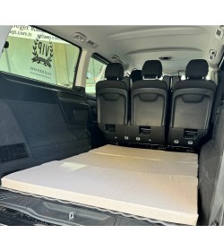 Resim Araç Yatağı Sünger Katlanabilir Oto Yatağı Üniversal 120X180X6 Cm-Tesla ve Birçok Modele Uygun-Krem 