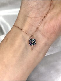 Resim Selen’S Gümüş Özel Kadın Mistik Topaz Yonca Gümüş Kolye Şans Kolye Minimal 
