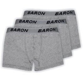 Resim Zümra Baron Boxer Erkek Gri Elestan Likralı Penye Boxer Gri 1'li Paket 