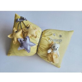 Resim Momsandbabies Sarı Renkli Kız Bebek Dekoratif Yastık Takı Yastığı 