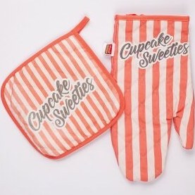 Resim Crystal Mutfak Eldiveni+Tutkaç Set Cupcakes 