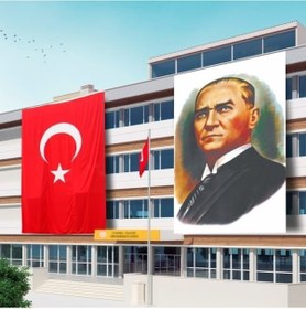 Resim 300x450 Atatürk Posteri Ve Türk Bayrağı Raşel Kumaş-6 Tek Ebat 