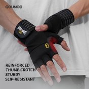 Resim 1 Çift GOUNOD Ağırlık Kaldırma Eldiveni - Güçlendirilmiş Başparmak Kavşağı, Sağlam Kaymaz Tasarım, Ayarlanabilir saç tokası ve Döngü Kapatma, Fitness, Spor ve Vücut Geliştirme için Sarı Detaylarla Siyah, Ağırlık Kaldırma Aksesuarları, Spor Eldivenleri, Şık Eldiven Tasarımı, Dayanıklı Eldiven Malzemesi 