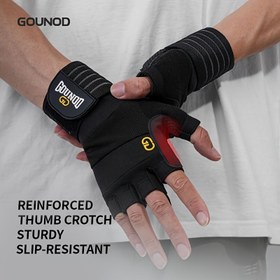 Resim 1 Çift GOUNOD Ağırlık Kaldırma Eldiveni - Güçlendirilmiş Başparmak Kavşağı, Sağlam Kaymaz Tasarım, Ayarlanabilir saç tokası ve Döngü Kapatma, Fitness, Spor ve Vücut Geliştirme için Sarı Detaylarla Siyah, Ağırlık Kaldırma Aksesuarları, Spor Eldivenleri, Şık Eldiven Tasarımı, Dayanıklı Eldiven Malzemesi 