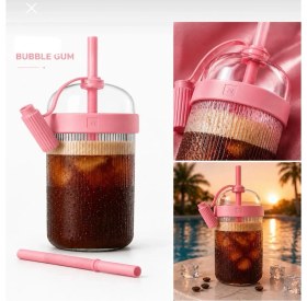 Resim Nespresso Pembe Travel Thumbler Mug 540ML Plastik Malzemeden Sızdırmaz Tasarımlı İçecek 