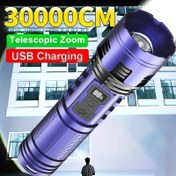 Resim 300m Menzilli Ultra Parlak LED El Feneri Type-C Şarj Edilebilir, Dış Mekan Acil Durum Kampı İçin Taktiksel El Feneri, Yürüyüş, Avcılık ve Vahşi Yaşamda Hayatta Kalma İçin Mükemmel 
