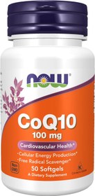 Resim NOW Foods, CoQ10 Coenzyme Koenzim Grade Cardiovascular Health 100 mg, 50 Softgels 
