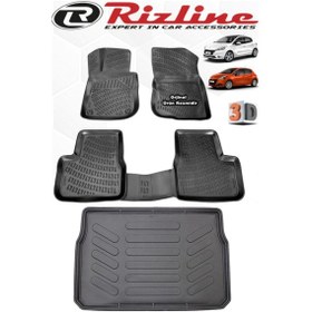 Resim Rizline Peugeot 208 2013-2019 3D Paspas+Bagaj Havuzu Seti 