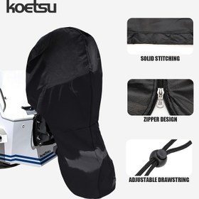 Resim KOETSU 420D Oxford Kumaş Outboard Motor Kılıfı - Siyah, Ayarlanabilir Çekme, Fermuar Tasarımı, Tek Katlı Dikiş için Tekne ve Yat Motorları, Deniz Motoru Kılıfı|Güvenli Uygun Kılıf|Dayanıklı Kumaş Kılıf, Tekne Motoru Kılıfı 