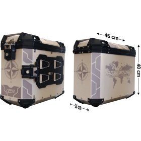 Resim Gp Kompozit DSN02 Universal 40 Lt x 2 Desenli Alüminyum Motosiklet Yan Çanta Seti 