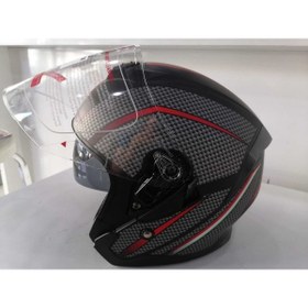Resim JK20 Jk 526 Güneş Vizörlü Karbon Desen Açık Kask 