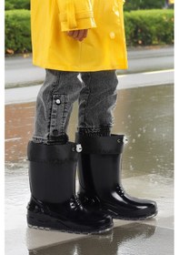 Resim Kiko Kids Savana Su Geçirmez Erkek Çocuk Yağmur Çizmesi Siyah Siyah 